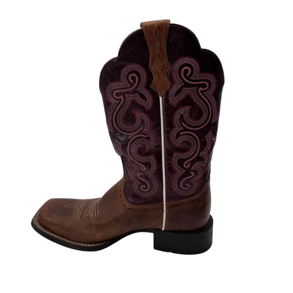 Ariat Western Cowboy Boots Embroidered Square Toe 6B